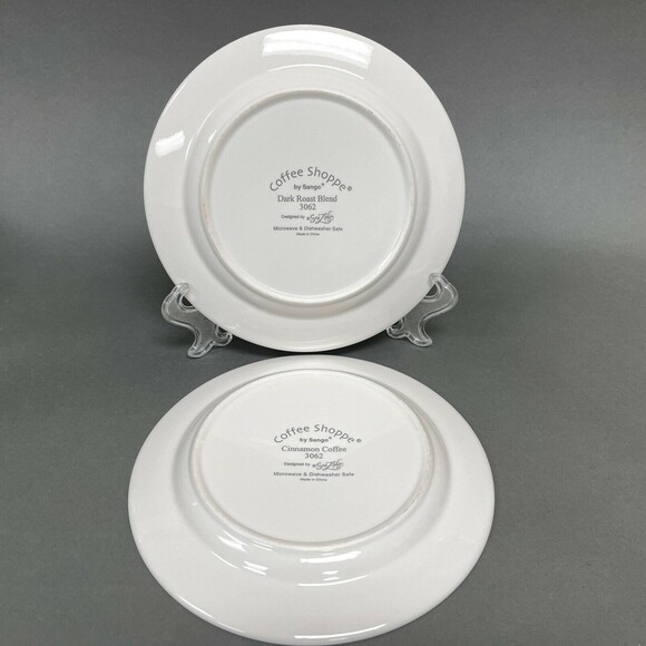 Coffee Shoppe by Sango Salad Plates Sue Zipkin Cinnamon Coffee Dark Roast Blend - Picture 7 of 9